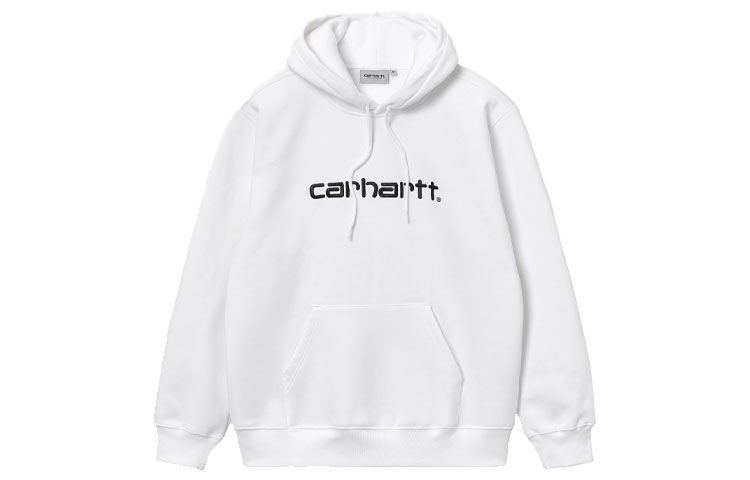 Carhartt WIP White Pullover Hoodie with Solid Logo Print I029419-02-90