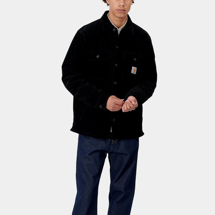 Shop Carhartt WIP Whitsome Black Corduroy Shirt Jacket Vintage Style I028827-89-00