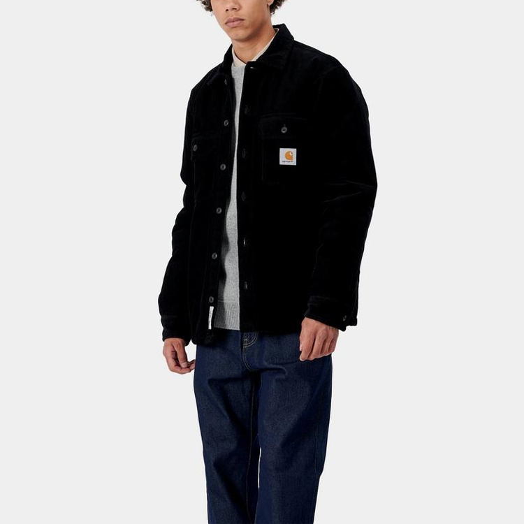 Details for Carhartt WIP Whitsome Black Corduroy Shirt Jacket Vintage Style I028827-89-00