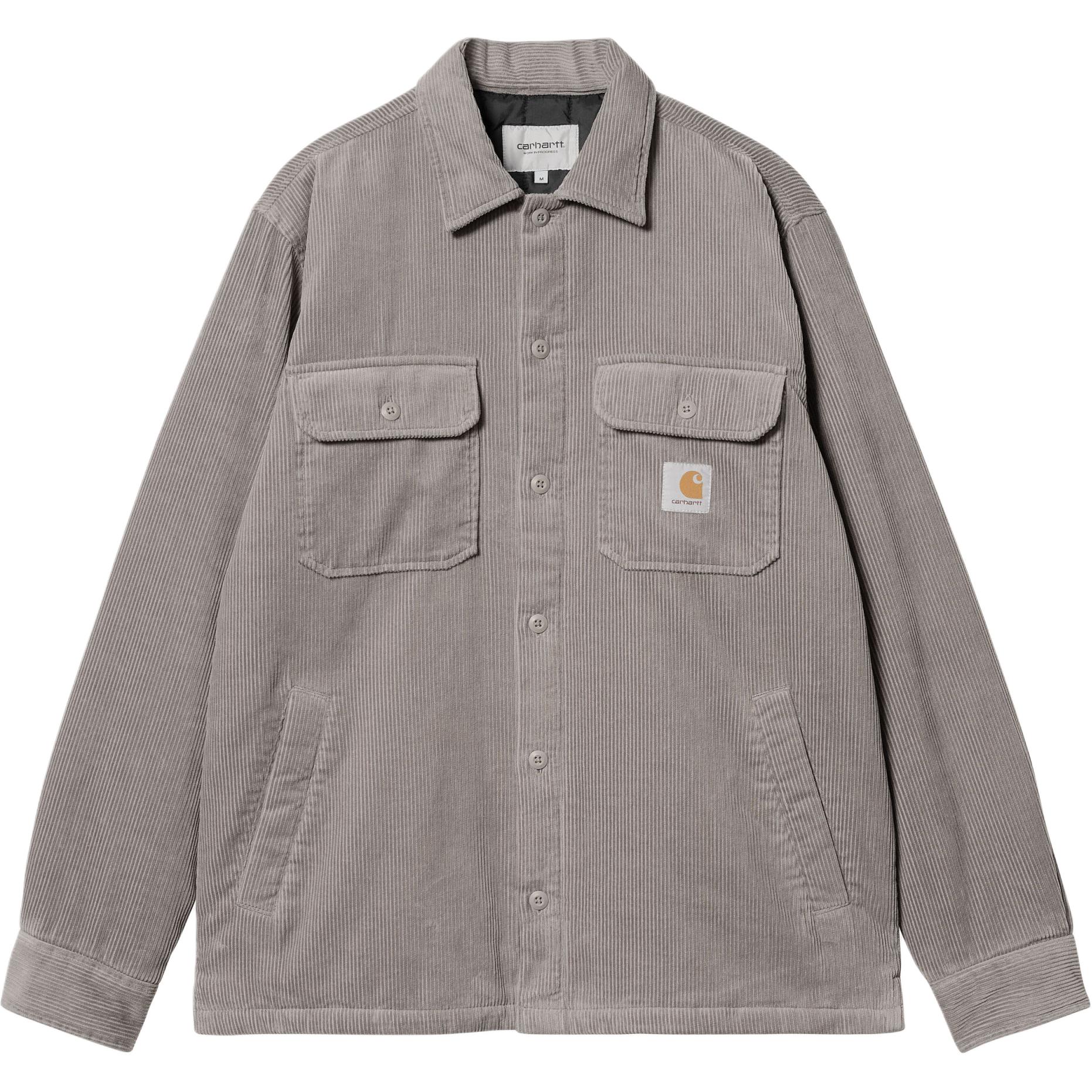 Carhartt WIP Whitsome Corduroy Shirt Jacket Mist Gray Long Sleeve Coat I028827-29K-XX