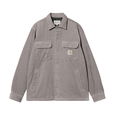 Carhartt WIP Whitsome Corduroy Shirt Jacket Mist Gray Long Sleeve Coat I028827-29K-XX