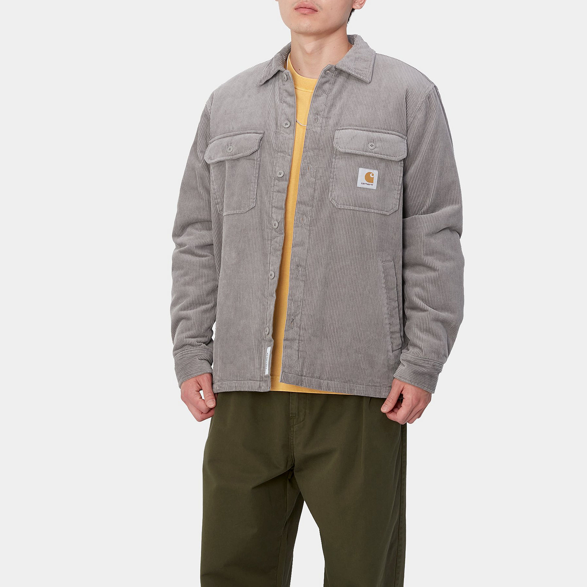 Purchase Carhartt WIP Whitsome Corduroy Shirt Jacket Mist Gray Long Sleeve Coat I028827-29K-XX
