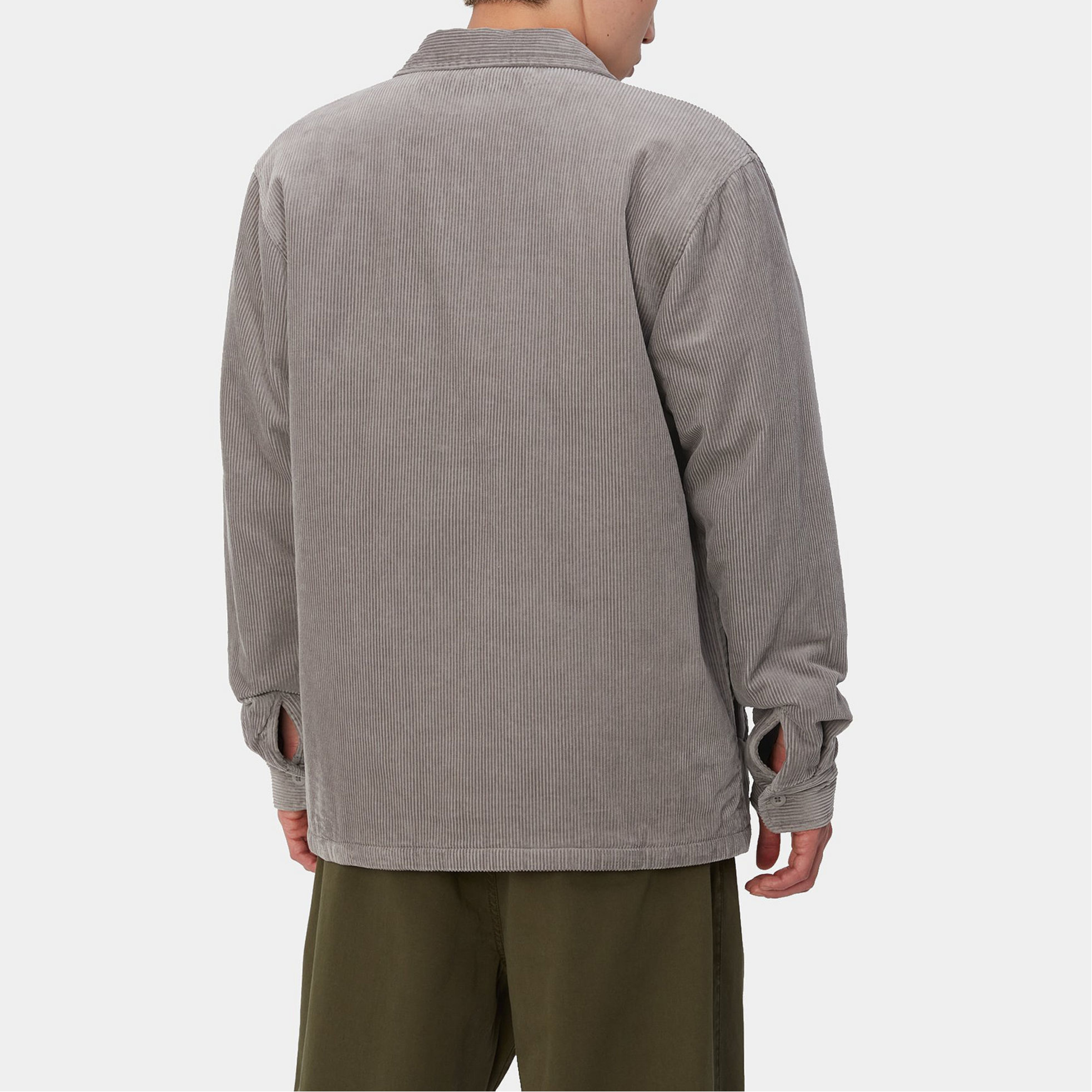 Details for Carhartt WIP Whitsome Corduroy Shirt Jacket Mist Gray Long Sleeve Coat I028827-29K-XX