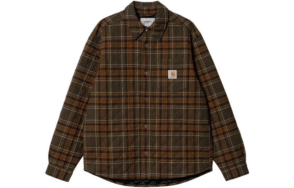 Carhartt WIP Wiles Check Shirt Jacket Green Plaid Long Sleeve  Outerwear. I032212-1P6-XX