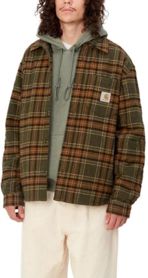 Carhartt WIP Wiles Kemeja Jaket Kotak Hijau Lengan Panjang Outerwear. I032212-1P6-XX Details for Carhartt WIP Wiles Kemeja Jaket Kotak Hijau Lengan Panjang Outerwear. I032212-1P6-XX