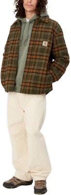 Carhartt WIP Wiles Kemeja Jaket Kotak Hijau Lengan Panjang Outerwear. I032212-1P6-XX Sizing Carhartt WIP Wiles Kemeja Jaket Kotak Hijau Lengan Panjang Outerwear. I032212-1P6-XX