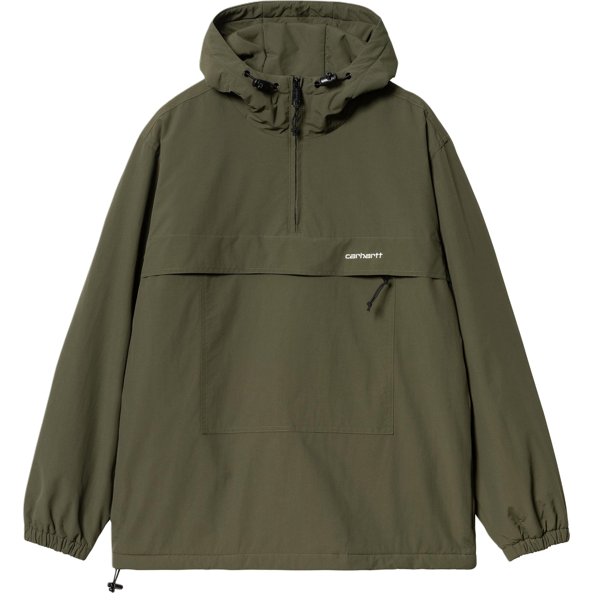 Carhartt WIP Windbreaker Pullover Half-Zip Jacket Green Unisex Adjustable Hood I030820-2DT-XX