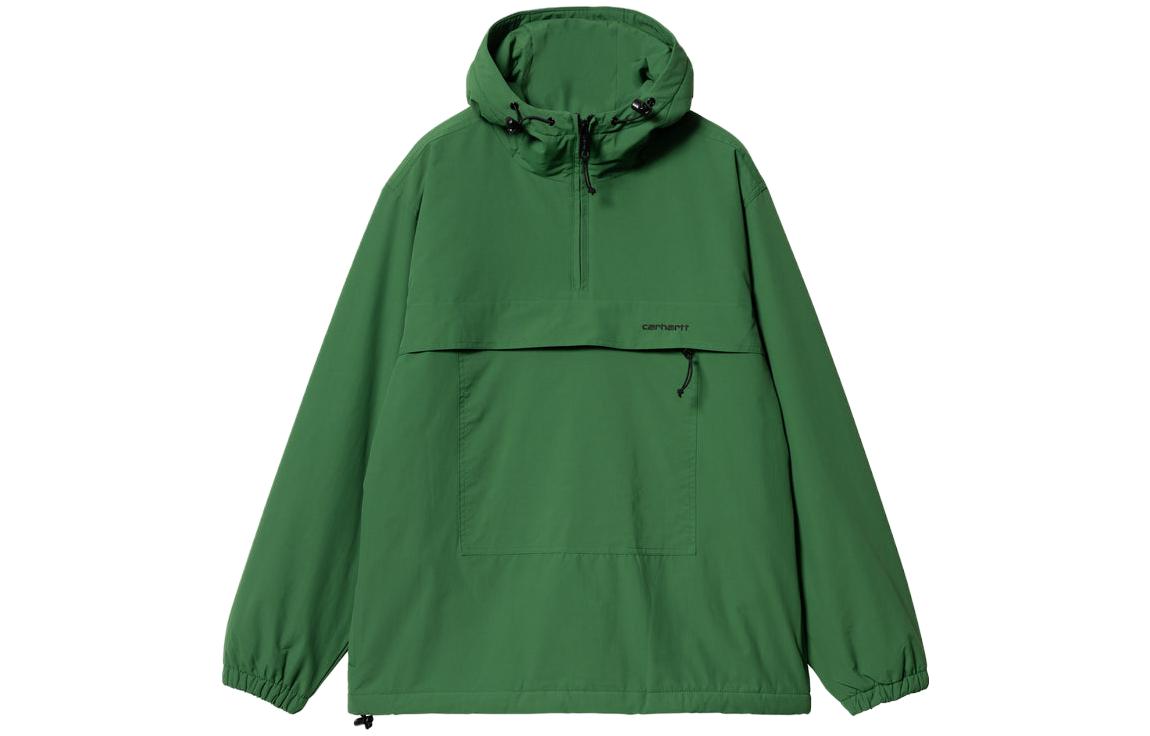 Carhartt WIP Windbreaker Pullover Hoodie Green Letter Logo Design I030820-1SH-XX