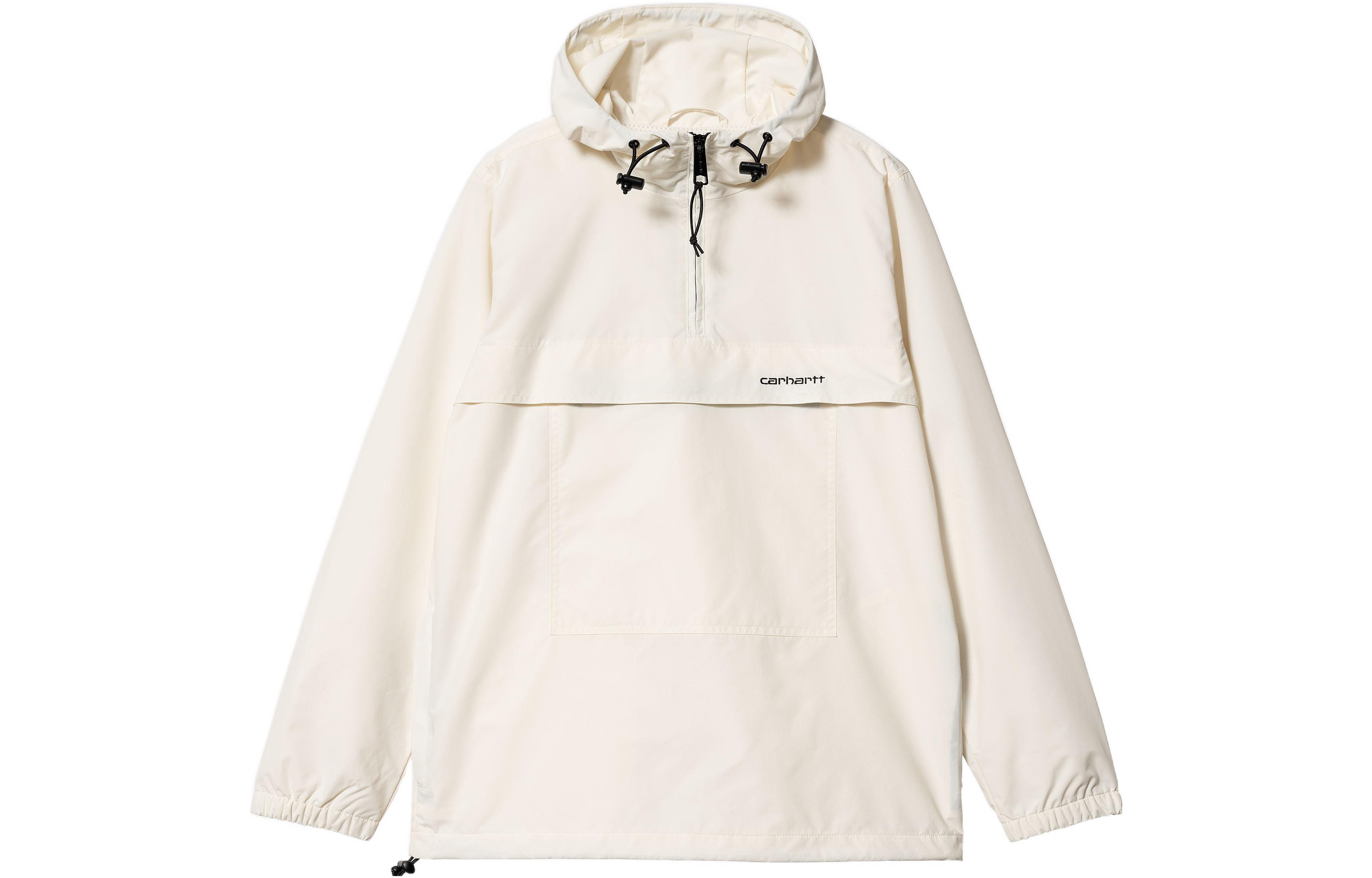 Carhartt WIP Windbreaker Pullover White Logo Hoodie Jacket Casual Outerwear I030006-0D3-XX