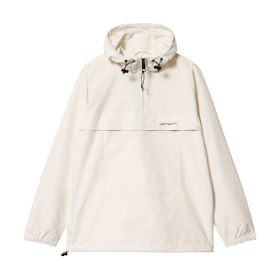 Carhartt WIP Windbreaker Pullover White Logo Hoodie Jacket Casual Outerwear I030006-0D3-XX