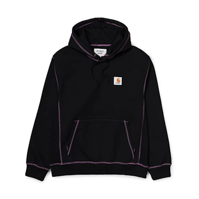 Carhartt WIP Awake NY Black Contrast-Stitch Drawstring Hoodie I027373