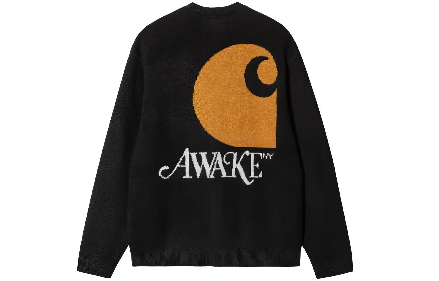 Lookbook Carhartt WIP x Awake NY Navy Logo Knit Sweater SS23 Unisex Collab. I031344-07Q-XX