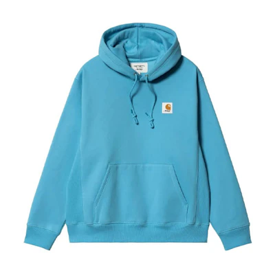Carhartt WIP Awake NY SS23 Blue Hoodie with Logo Patch & Floral Back Print. I031350-1CD-XX