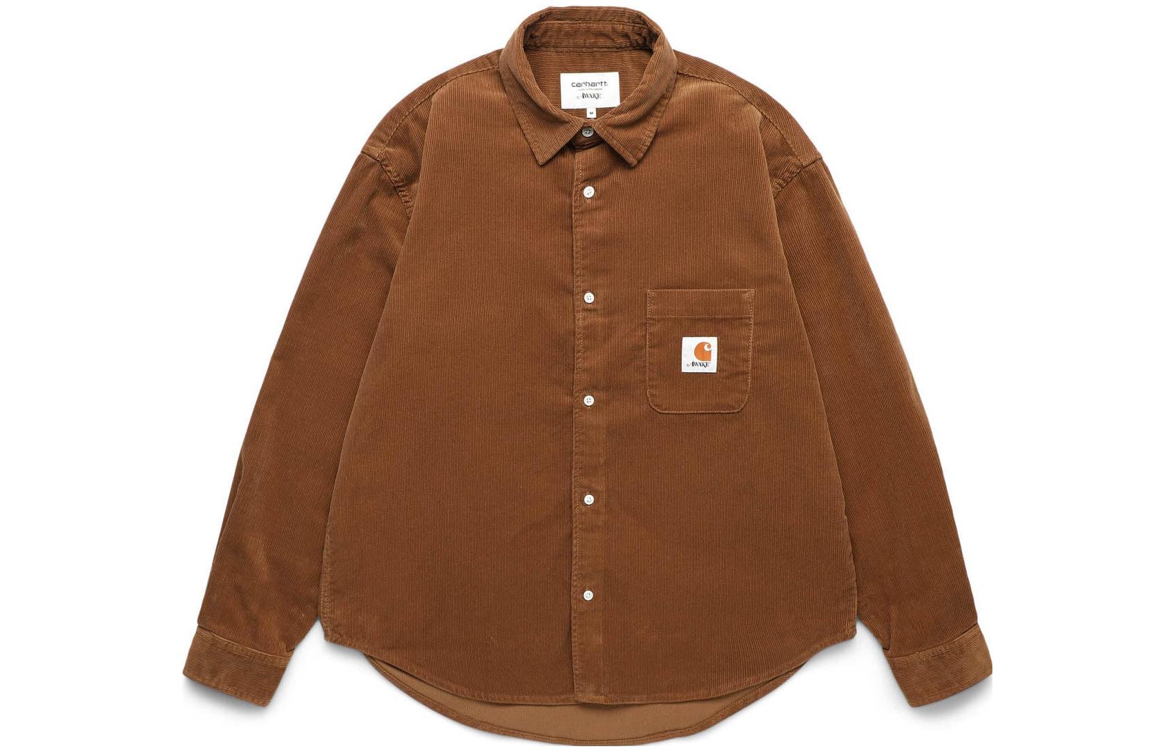 Carhartt WIP x Awake NY SS23 Brown Pocket Logo Shirt Jacket Unisex. AWK-CAR23-TP001-BRO