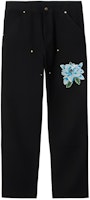Carhartt WIP x Awake NY SS23 Floral Embroidered Black Straight-Fit Pants Unisex. I031716-07Q-02 Carhartt WIP x Awake NY SS23 Floral Embroidered Black Straight-Fit Pants Unisex. I031716-07Q-02