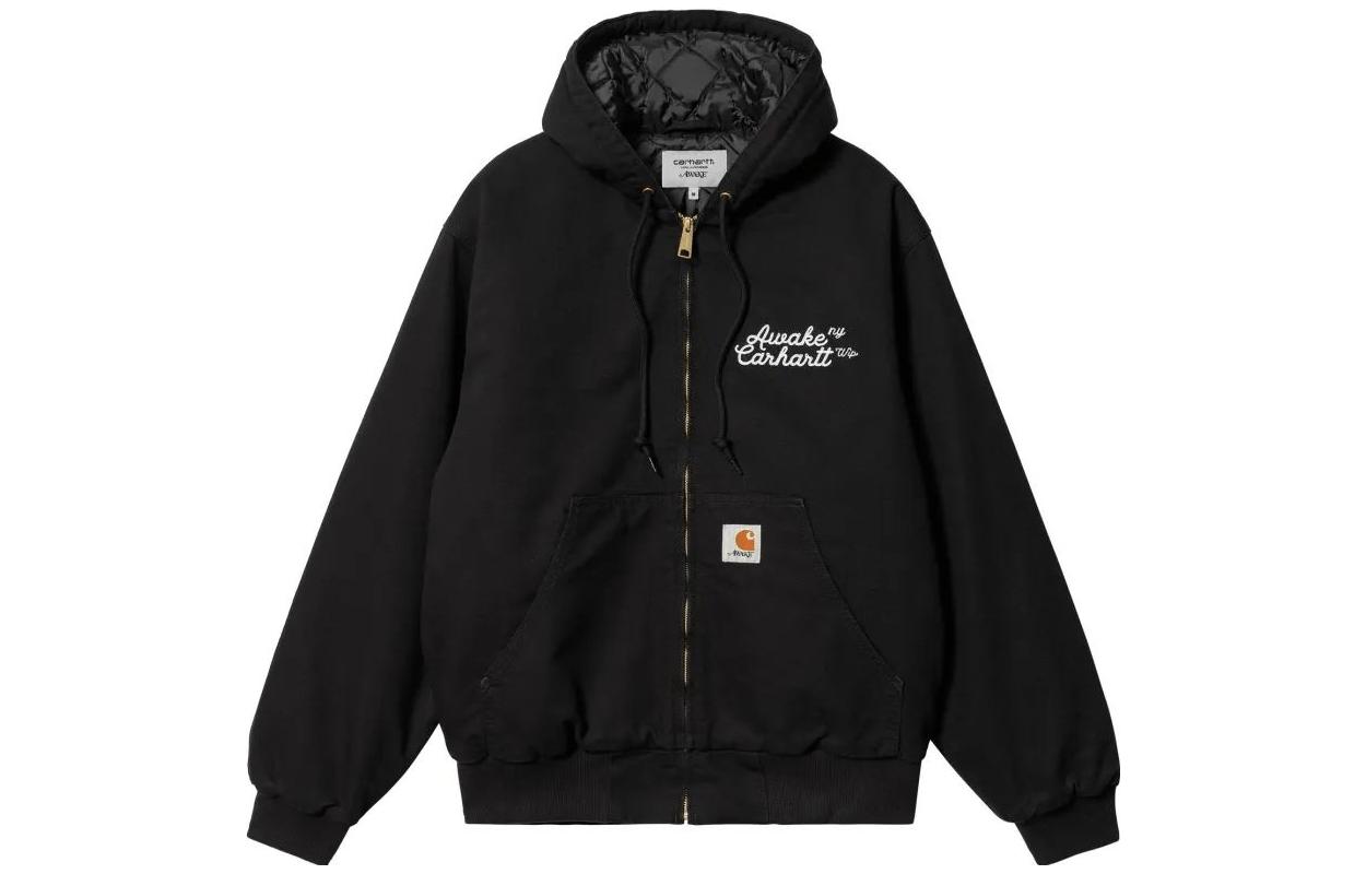 Carhartt WIP Awake NY SS23 Floral Embroidered Hoodie Jacket Unisex Black I031717-07Q-02