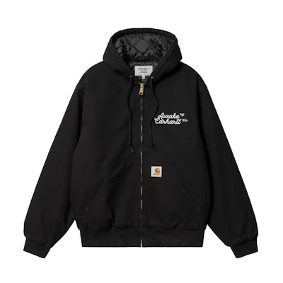 Carhartt WIP Awake NY SS23 Floral Embroidered Hoodie Jacket Unisex Black I031717-07Q-02