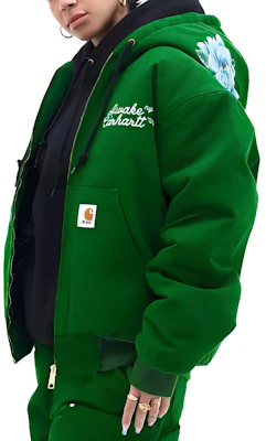 カーハート WIP x アウェイク NY SS23 レタープリント グリーン ジップフーディ ジャケット ユニセックス I031717-1CF-02 Buy カーハート WIP x アウェイク NY SS23 レタープリント グリーン ジップフーディ ジャケット ユニセックス I031717-1CF-02