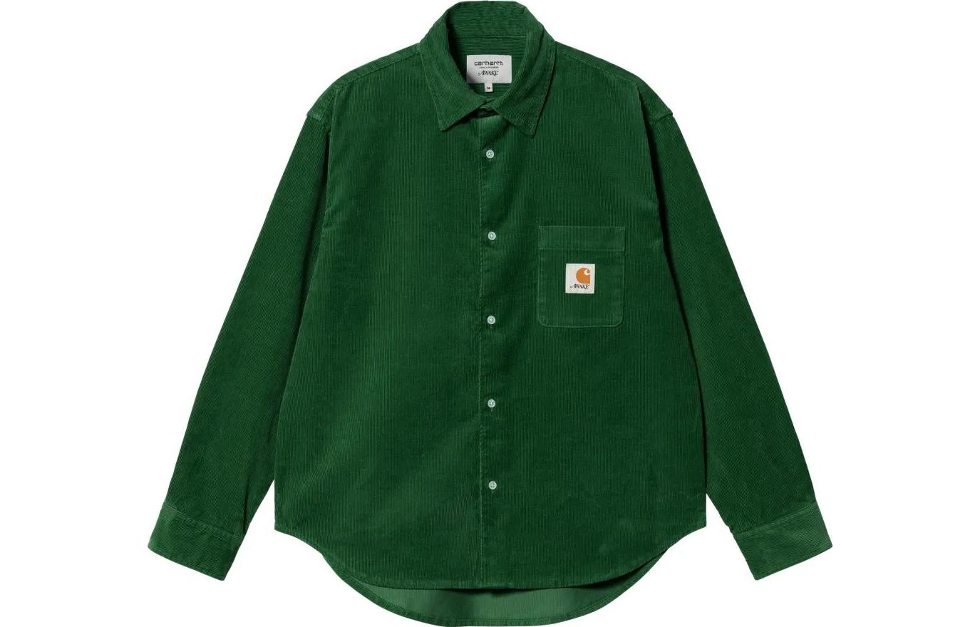 Carhartt WIP x Awake NY SS23 Unisex Green Logo Pocket Long Sleeve Shirt Jacket I031715-1CF-02