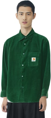 Carhartt WIP x Awake NY SS23 Jaket Kemeja Lengan Panjang Hijau Unisex Berpoket. I031715-1CF-02 Shop Carhartt WIP x Awake NY SS23 Jaket Kemeja Lengan Panjang Hijau Unisex Berpoket. I031715-1CF-02