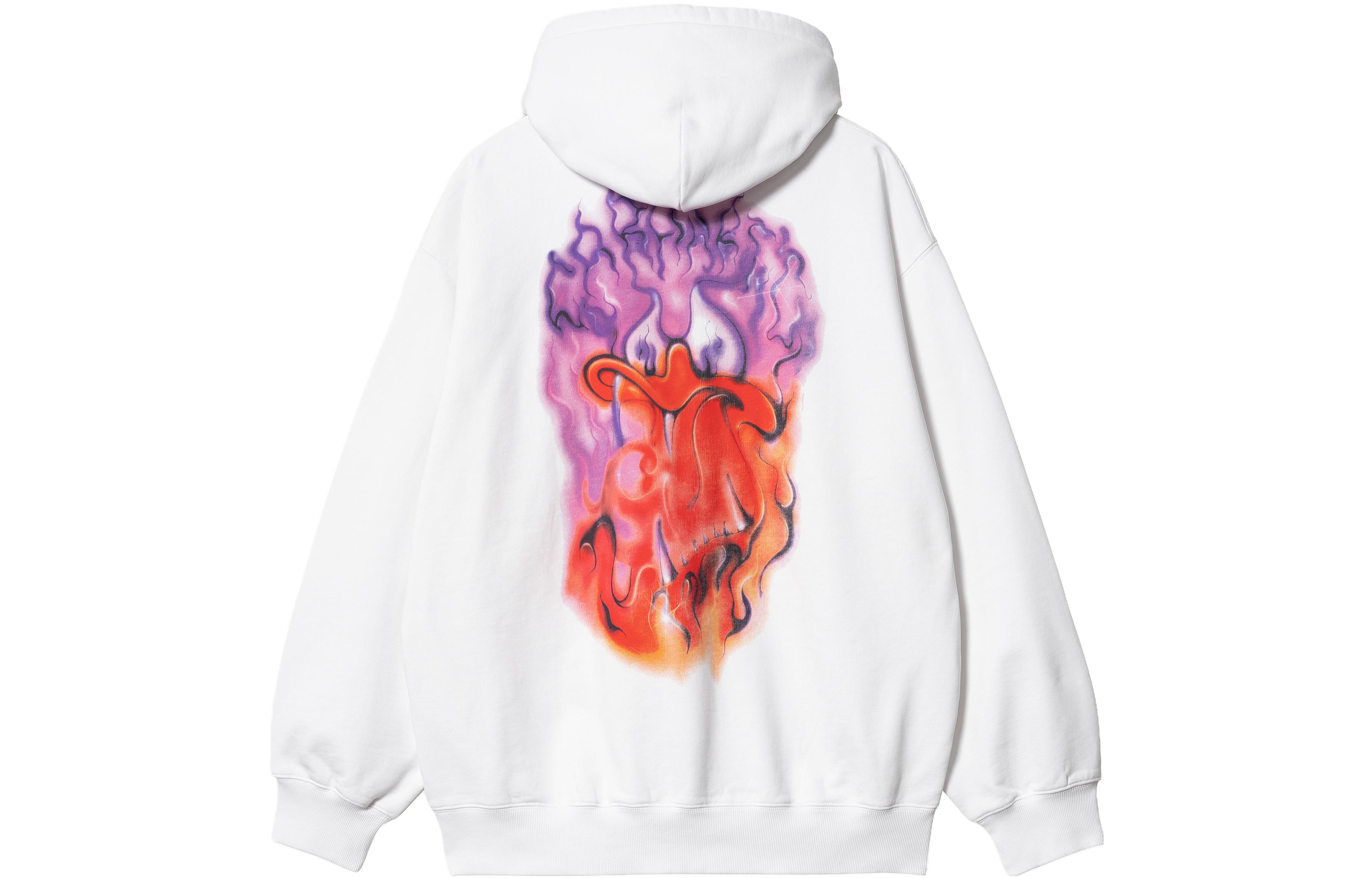 Carhartt WIP Babybrush SS23 Graffiti Print Hoodie White Mens Long Sleeve I032163-02-XX