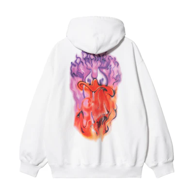Carhartt WIP Babybrush SS23 Graffiti Print Hoodie White Mens Long Sleeve I032163-02-XX