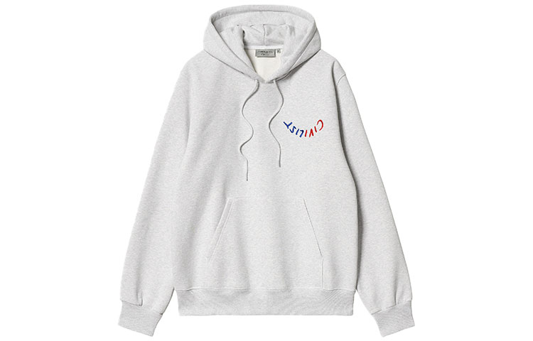 Carhartt WIP CIVILIST BERLIN Smiley Embroidered Logo Hoodie Unisex Gray I030176-482-00