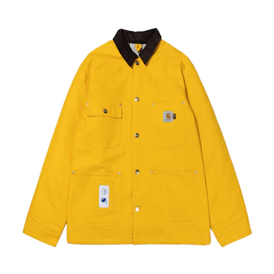Carhartt WIP IAB Studios FW23 Yellow Michigan Chore Coat with Logo Embroidery. A232041-30XX