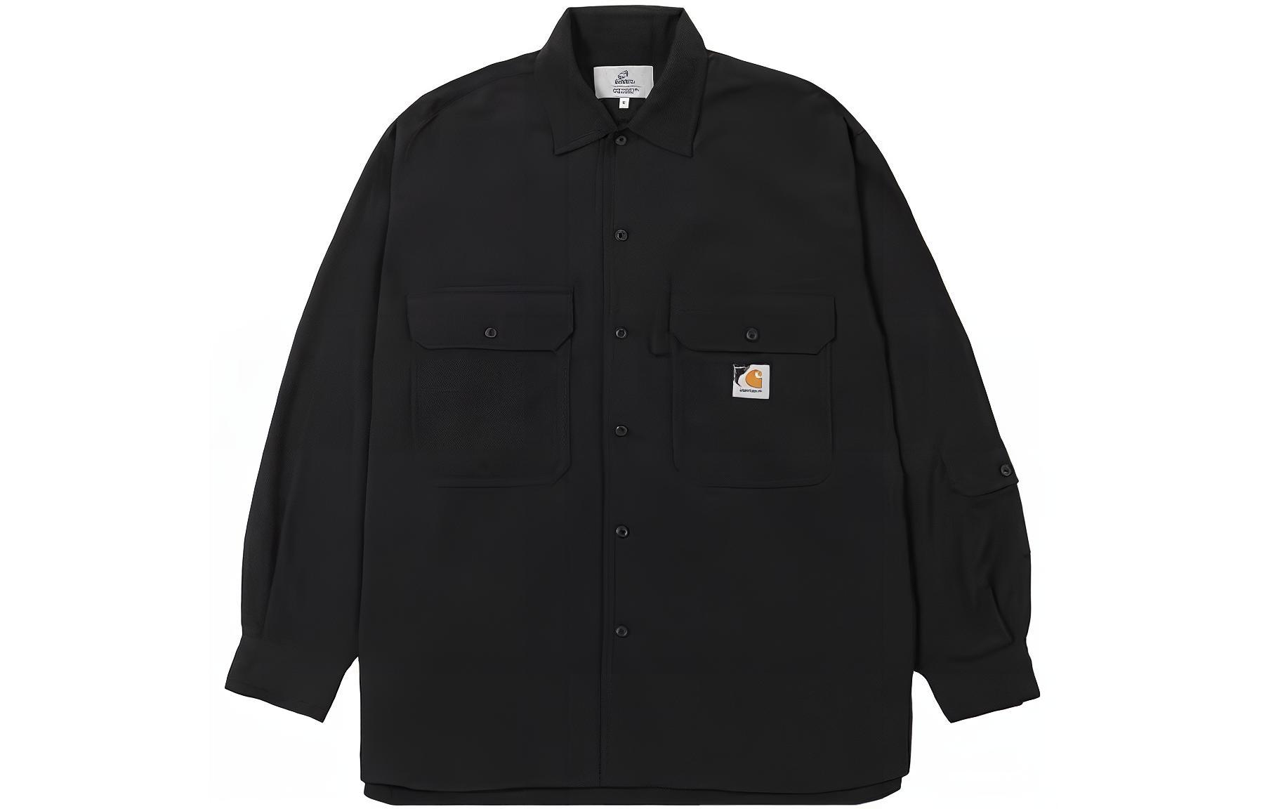 Carhartt WIP x INVINCIBLE SS23  Loose-Fit Black Long-Sleeve Shirt. A222081-BK