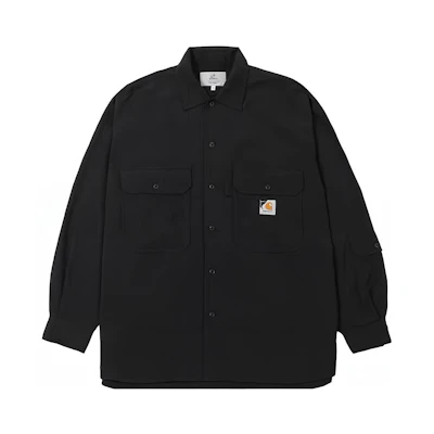 Carhartt WIP INVINCIBLE SS23 Loose-Fit Black Long-Sleeve Shirt. A222081-BK