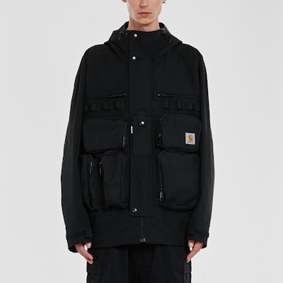 Carhartt WIP x JUNYA WATANABE Jaket Utility Multi-Pocket Hitam WLJ9011001S Shop Carhartt WIP x JUNYA WATANABE Jaket Utility Multi-Pocket Hitam WLJ9011001S