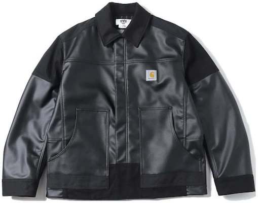 Carhartt WIP x Junya Watanabe SS24 皮革拼接標誌外套 黑色 男女款 WM-J904-100 Buy Carhartt WIP x Junya Watanabe SS24 皮革拼接標誌外套 黑色 男女款 WM-J904-100