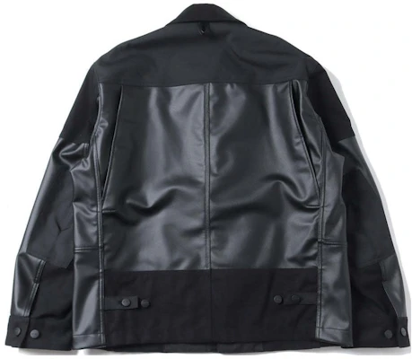 Carhartt WIP x Junya Watanabe SS24 皮革拼接標誌外套 黑色 男女款 WM-J904-100 Lookbook Carhartt WIP x Junya Watanabe SS24 皮革拼接標誌外套 黑色 男女款 WM-J904-100