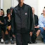 Shop Carhartt WIP x Junya Watanabe SS24 皮革拼接標誌外套 黑色 男女款 WM-J904-100