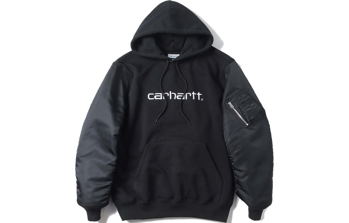 Carhartt WIP JUNYA WATANABE SS24 Patchwork Twill Logo Hoodie Black Unisex WM-T908-100