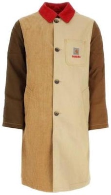 Carhartt WIP x MARNI 联名拼接色块单排扣卡其色logo大衣 男女款 TUMU031306UTX00400M37 Order Carhartt WIP x MARNI 联名拼接色块单排扣卡其色logo大衣 男女款 TUMU031306UTX00400M37