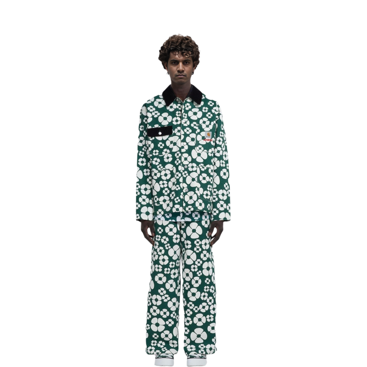 Lookbook Carhartt WIP x MARNI Jaket Logo Hijau Bercorak Floral Unisex. GUMU031289UTX001MFV55