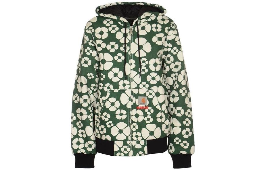 Carhartt WIP MARNI Floral Logo Print Jacket Green Unisex Long Sleeve JKMA031291UTX001MFV55