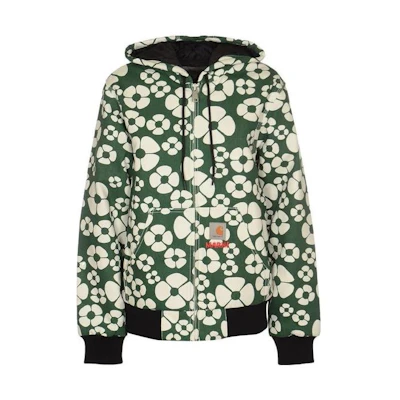 Carhartt WIP MARNI Floral Logo Print Jacket Green Unisex Long Sleeve JKMA031291UTX001MFV55