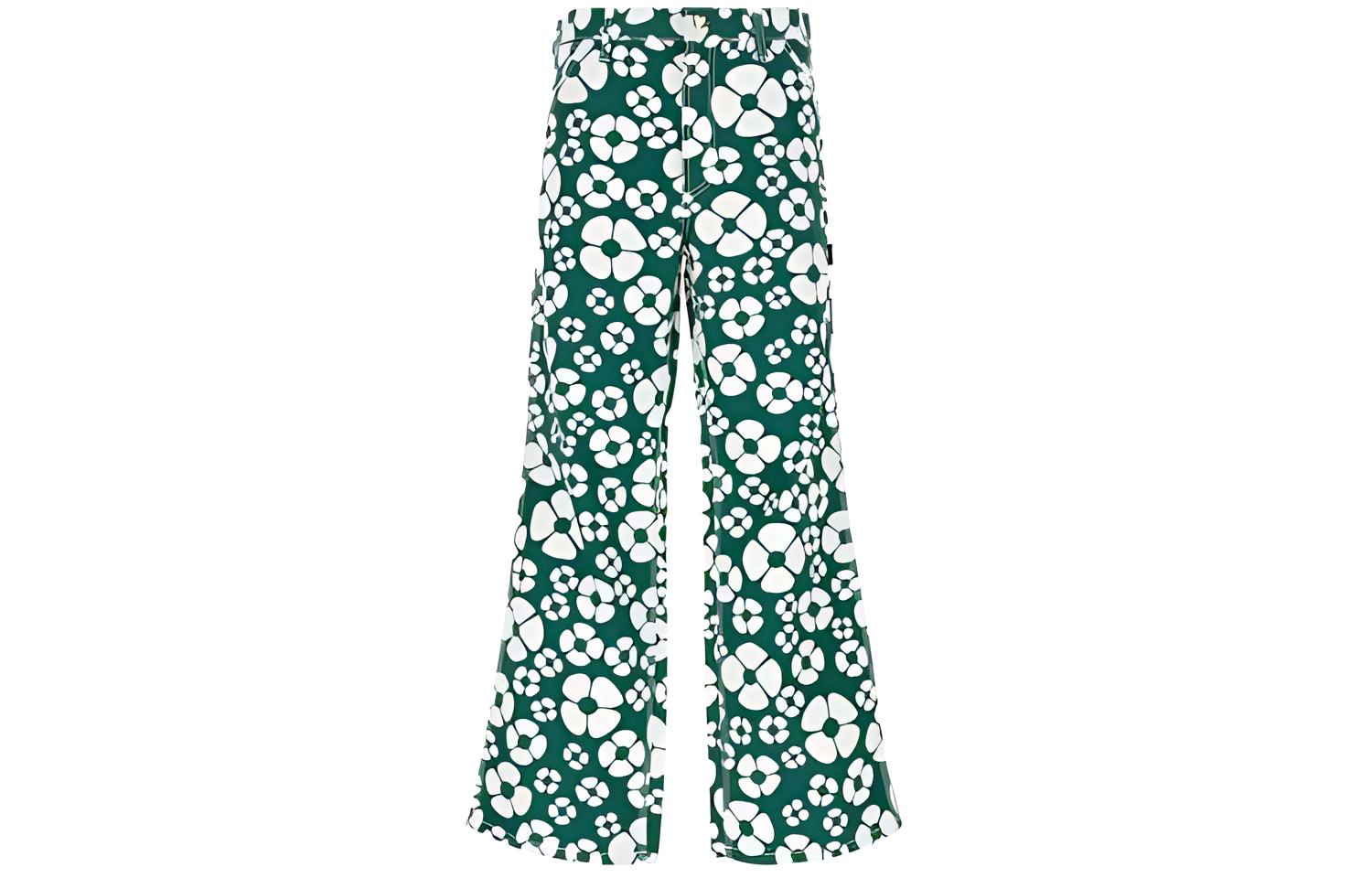Carhartt WIP x Marni Floral Pattern Casual Pants Unisex Green. CHWMN-A7