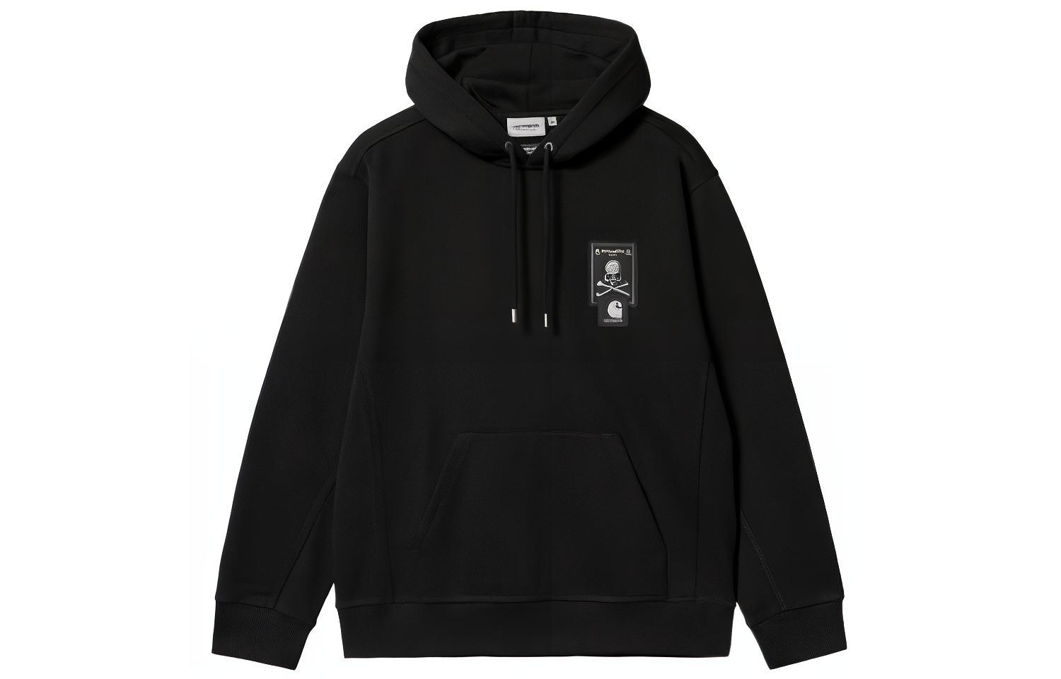 Carhartt WIP Mastermind JAPAN Hoodie Black - Minimalist Logo Drawstring Design. CHXSWA222071J-BKX