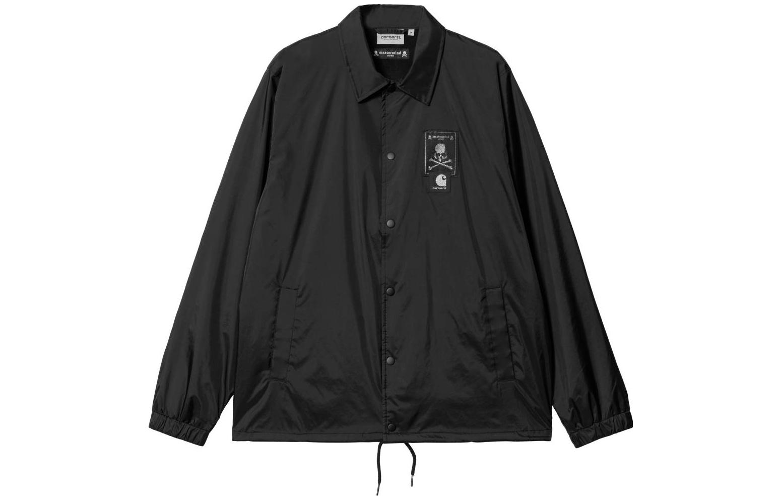 Carhartt WIP x Mastermind Japan Skull Print Collar Button Jacket Black Unisex. A222074-89-XX
