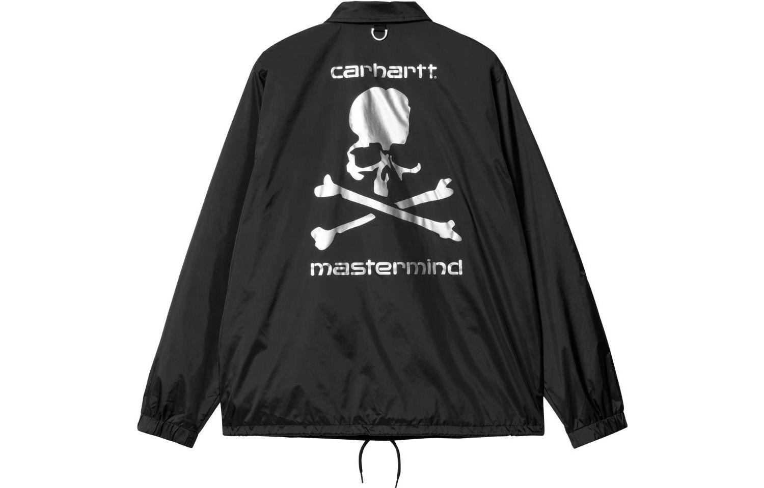 Lookbook Carhartt WIP x Mastermind Japan 骷髏印花領扣外套 黑色 男女通用。 A222074-89-XX