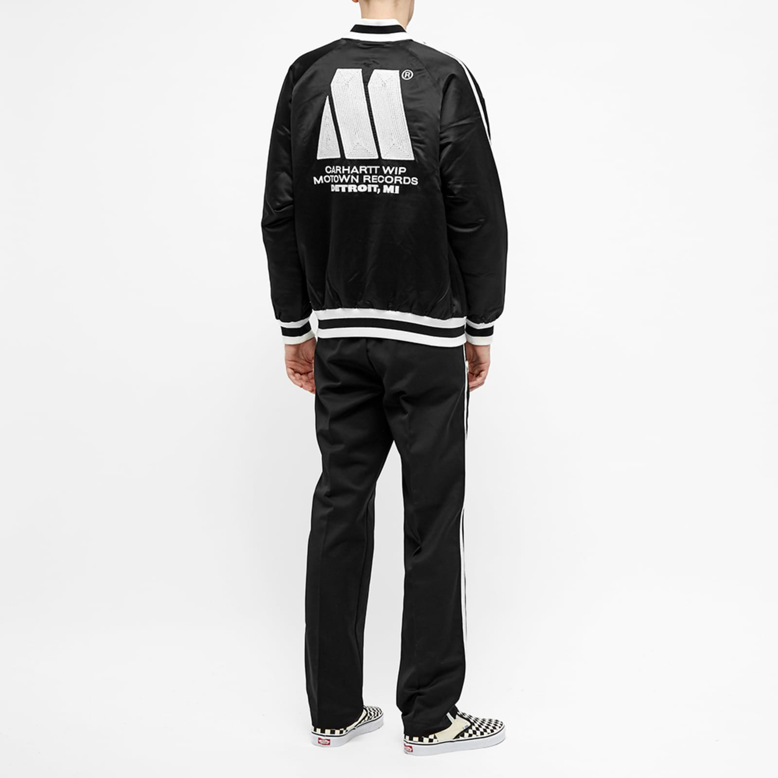 Carhartt WIP MOTOWN FW23 Black Varsity Jacket Unisex Colorblock Letter Design I027168-8900 圖 5