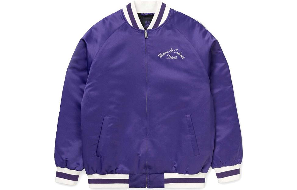 Carhartt WIP MOTOWN Striped Color Block Varsity Jacket Purple Unisex. I027168-0C900