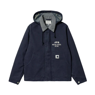 Carhartt WIP New Balance Arcan Navy Blue Printed Zip-Up Hooded Jacket I030718-1C-06