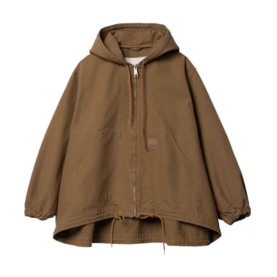 Carhartt WIP Toogood Active Jacket Brown Hoodie with Logo & Zipper I030736-HZ-02