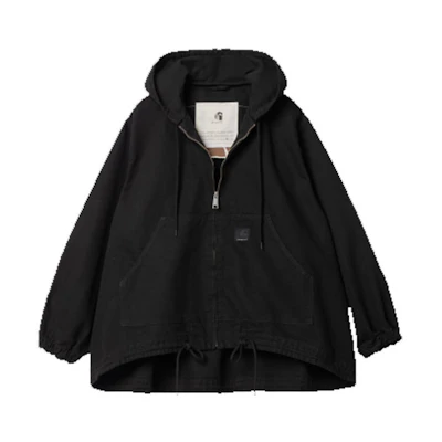 Carhartt WIP Toogood SS22 Black Drawstring Hem Zip Hoodie Jacket Unisex CHXJKI030736I-BKX