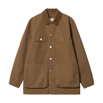Carhartt WIP Toogood SS22 Michigan Jacket Brown - Logo Corduroy Collar Menswear I030733-HZ-02