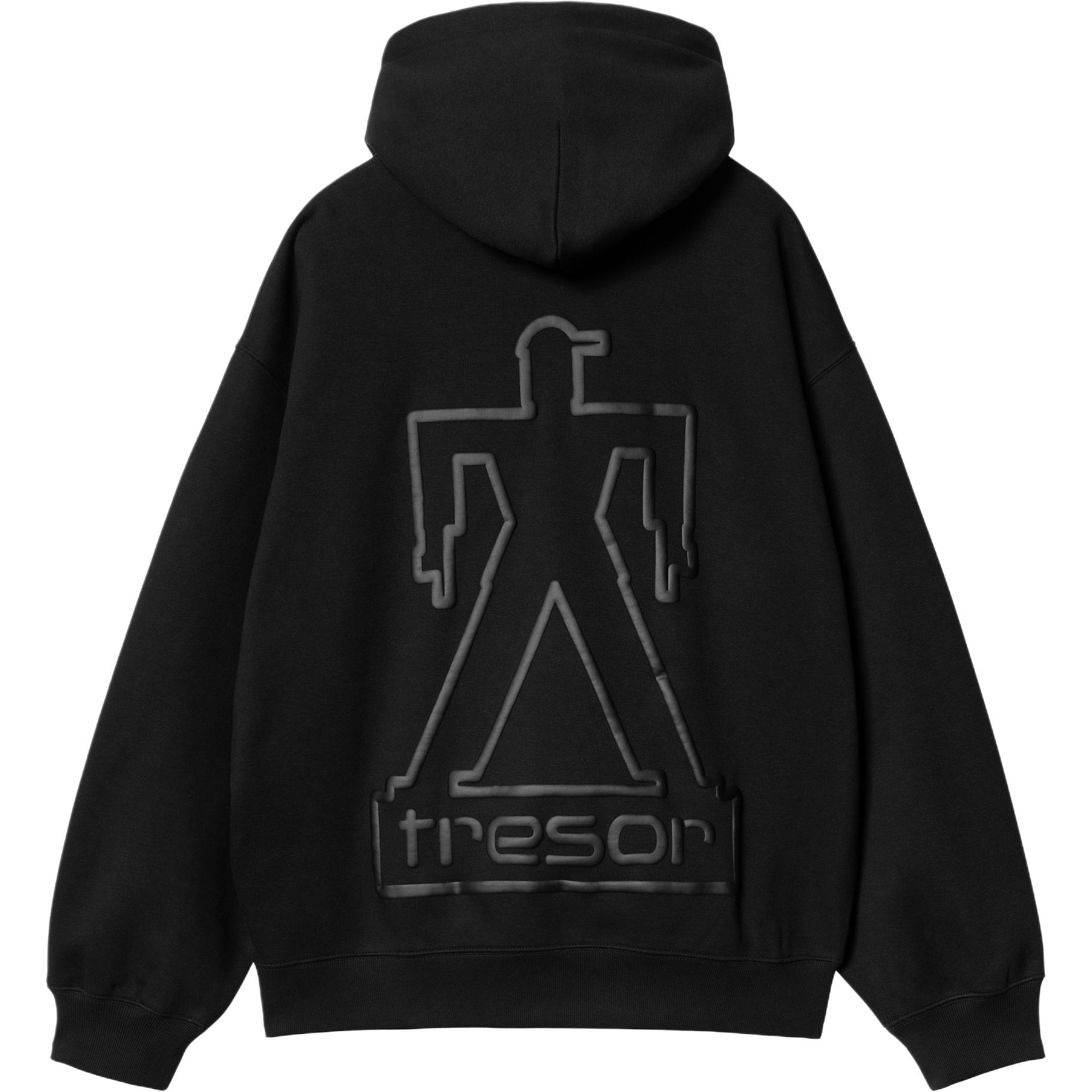 Carhartt WIP TRESOR SS24 Basement Black Graphic Hoodie Unisex Pullover I032737-0GL-XX